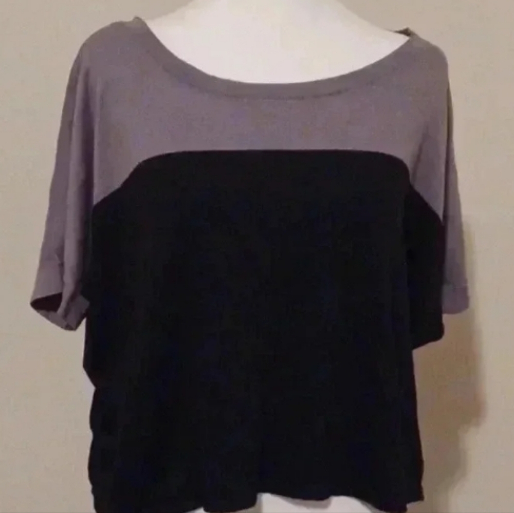 -- Express Color block short sleeve sweater
